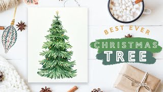 My BEST EVER Watercolour Christmas Tree Tutorial [upl. by Faso]