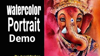 Watercolor painting Watercolor demo Ganesha  Watercolor by Jugal Sarkar [upl. by Mann949]