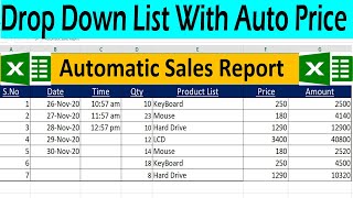 Excel Automatic sales Report with Dynamic Drop Down list by learning center in UrduHindi [upl. by Koehler653]