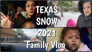 TEXAS WINTER STORM 2021 HOUSTON WE HAVE SNOW  POWER OUTAGES  FAMILY VLOG [upl. by Borlow]