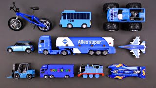 Learning Blue Street Vehicles for Kids  Hot Wheels Matchbox Tomica トミカ Cars and Trucks Tayo 타요 [upl. by Hpeosj111]