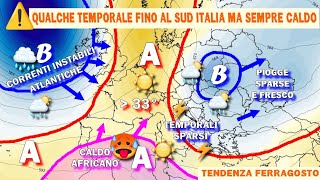 METEO NUOVA SETTIMANA AUMENTANO I TEMPORALI ANCHE AL CENTROSUD CON CALDO PROTAGONISTA SULLITALIA [upl. by Tedd84]