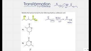 Identify The Lactone Formed By The Following Hydroxy Carboxylic Acid ACS Organic Chemistry Prep [upl. by Lauralee909]