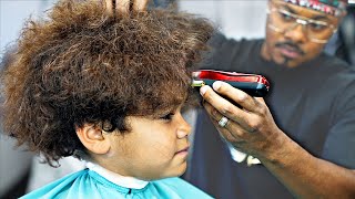 10 YEAR OLD SON HAIRCUT TUTORIAL LOW FADE  CURLY TOP  UNDERCUT [upl. by Ot]