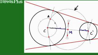 tangentes exteriores a dos circunferencias [upl. by Yasdnil]