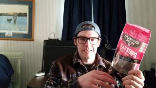 Simms Premium Steak Strips Beef Jerky Review with Pricing Ingredients and Nutrition [upl. by Notle813]