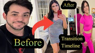 Male To Female Transition Mtf Timeline  Beautiful Trans Girl Before And After Transformation [upl. by Gray]