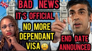 SAD NEWS FOR SKILLED WORKERS UK ANNOUNCES END DATE FOR DEPENDANT VISAS FOR CARE WORKERS [upl. by Keri]