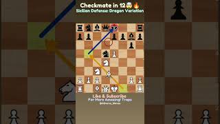 Checkmate in 12 Scillian Dragon chess chessmastery chessgame chesstactics chesstips checkmate [upl. by Clayson]