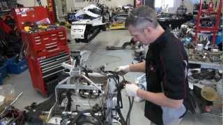 Skidoo 700 REV Ep 10 mod sled buildjackshaft steering electrical install  e start removal [upl. by Asirehc685]