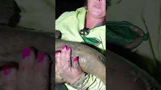 Muddy MN river flathead catfishing flathead mncatfishqueen letemgoletemgrow [upl. by Aiket]