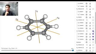 Symmetry in Benzene  all symmetry elements of benzene and point group of benzene [upl. by Ettesus]