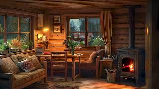 Cozy Night Retreat  Rainy Fireplace Ambiance Thunderstorm Sounds for Relaxing Serenity [upl. by Culliton565]