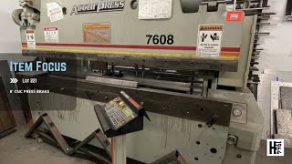 Fabricated Research Auction Bid on Lot 221  8 CNC PRESS BRAKE [upl. by Albertine90]