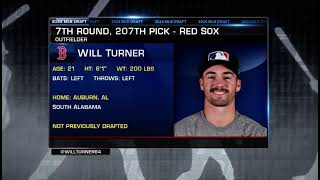 Full MLB Network Coverage of the Red Sox Selecting OF Will Turner 207th Overall in the 2024 Draft [upl. by Pennie]