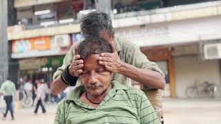 Cosmic Indian head massage  Daily Max Viral Barber  Nehru Place [upl. by Senn]