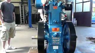 Huge Listeroid Slow Speed Diesel Engine second start [upl. by Dreeda370]