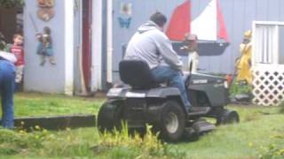 1996 Sears Craftsman Lawn Tractor at work [upl. by Htederem587]