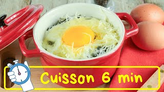 recette oeuf cocotte champignon  UNE CUISSON EN 6 MINUTES CHRONO  1 RECETTE BONUS [upl. by Nelluc]