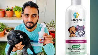 Zoivane potty training spray for dogs amp cats  Indoor potty training ashortaday vlog [upl. by Oirotciv439]