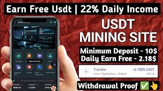 New Usdt Mining Site  usdt earning site  trx usdt mining app  Cloud Mining  usdt investment site [upl. by Pelaga]