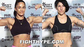 AMANDA SERRANO VS MIRIAM GUTIERREZ OFFICIAL WEIGHIN [upl. by Icyak]