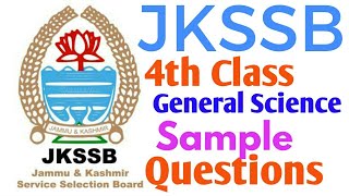 JKSSB 4th class sample question paper  JKSSB 4th class general science sample question paper [upl. by Ahsoym]