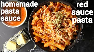 red sauce pasta recipe  indian way  how to make classic desi tomato sauce pasta recipe [upl. by Arikaahs]