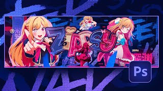 The Cleanest Anime Header Speedart  Photoshop Speedart  FREE PSD AT 200 LIKES [upl. by Ideih]