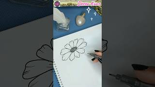 Flower drawing tutorial doodle Drawing shorts short art drawing satisfying viral howtodraw [upl. by Elbertine]