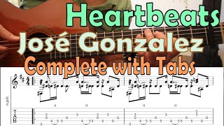 Heartbeats José Gonzalez Guitar Lesson Tutorial Sheet Music TAB [upl. by Sivolc]