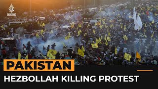 Clashes as Pakistanis protest over Hezbollah leader’s killing  AJ shorts [upl. by Charmaine]