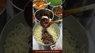 12 USD SICHUAN STYLE NOODLES WITH PICKLED VEGETABLES TOPPINGS chinesefood streetfood shorts [upl. by Anihs428]