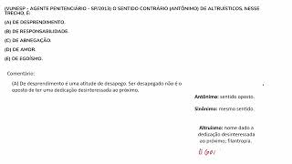 45  Exercício COMENTADO SINÔNIMOS e ANTÔNIMOS [upl. by Notna479]