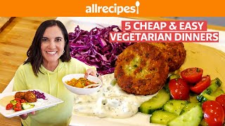 5 Cheap amp Easy Vegetarian Dinners  Tacos Lasagna Korma Burger amp Falafel  Allrecipes [upl. by Kostival]