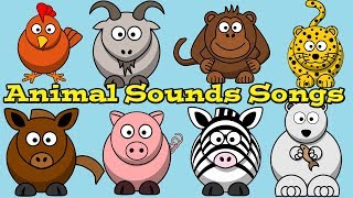 Animal Sound Songs Collection for Children  Learn Sounds Animals Make  Kids Learning Videos [upl. by Aiehtela]