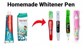 How to make white pen at homeWhite pen making at homehomemade whitener pendiy whitener pen [upl. by Adirf]