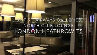 British Airways Galleries North Club Lounge Business Class London Heathrow T5 [upl. by Ewall]