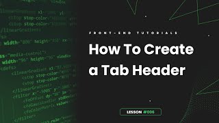 How To Create a Tab Header Using HTML CSS amp JS [upl. by Reinwald]