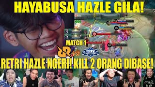 HAYABUSA HAZLE GILA Reaction Streamer RRQ VS RBL GAME 1 MPL SEASON 14 [upl. by Klaus395]