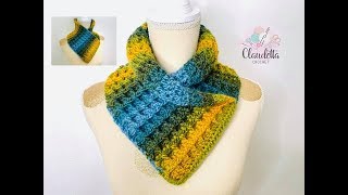 Crochet EASY COWL  Waffle stitch  Beginner [upl. by Fitzger]