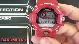 Ajuste de Barômetro escala barométrica CASIO RANGEMAN GW 9400 [upl. by Cirda]