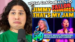 Vocal Coach Reacts to Ariana Grande amp Kelly Clarkson on Thats My Jam [upl. by Enelrad]