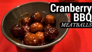 Crock Pot Cranberry BBQ Meatballs [upl. by Elpmid]