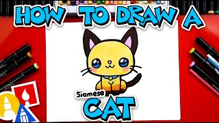 How To Draw A Cartoon Siamese Cat [upl. by Apfel]