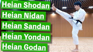 FULL TUTORIAL Heian Shodan Nidan Sandan Yondan amp Godan [upl. by Ellenaj]