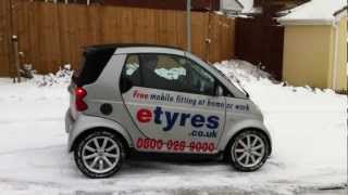 Smart Car in the snow with winter tyres [upl. by Novek]