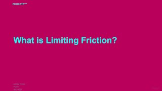 What is Limiting Friction [upl. by Sonitnatsnok]