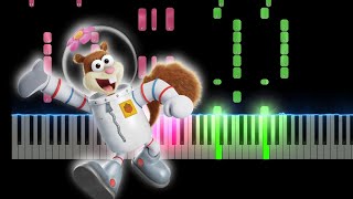 Saving Bikini Bottom The Sandy Cheeks Movie Theme Song Piano Tutorial [upl. by Adnamahs]