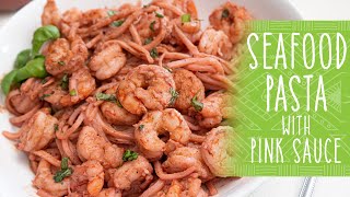 Seafood Palmini Pasta with Pink Sauce  Keto Pasta [upl. by Ezitram]